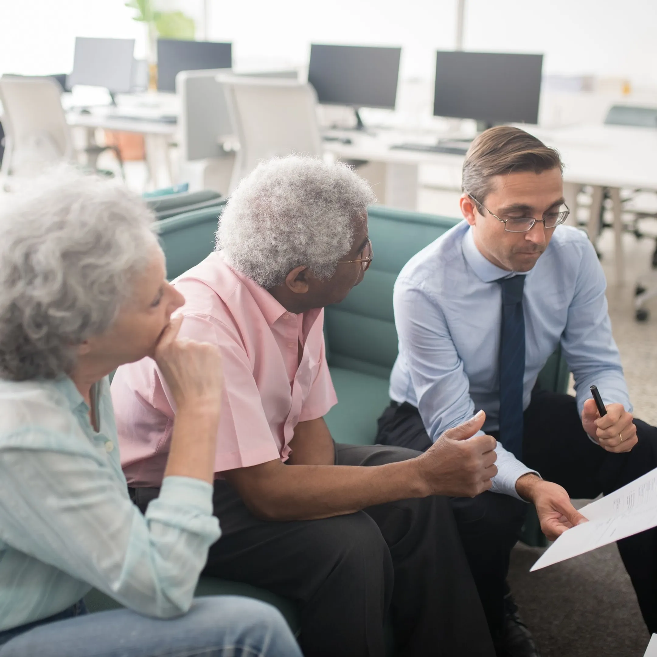 Tax professional sorting return documents