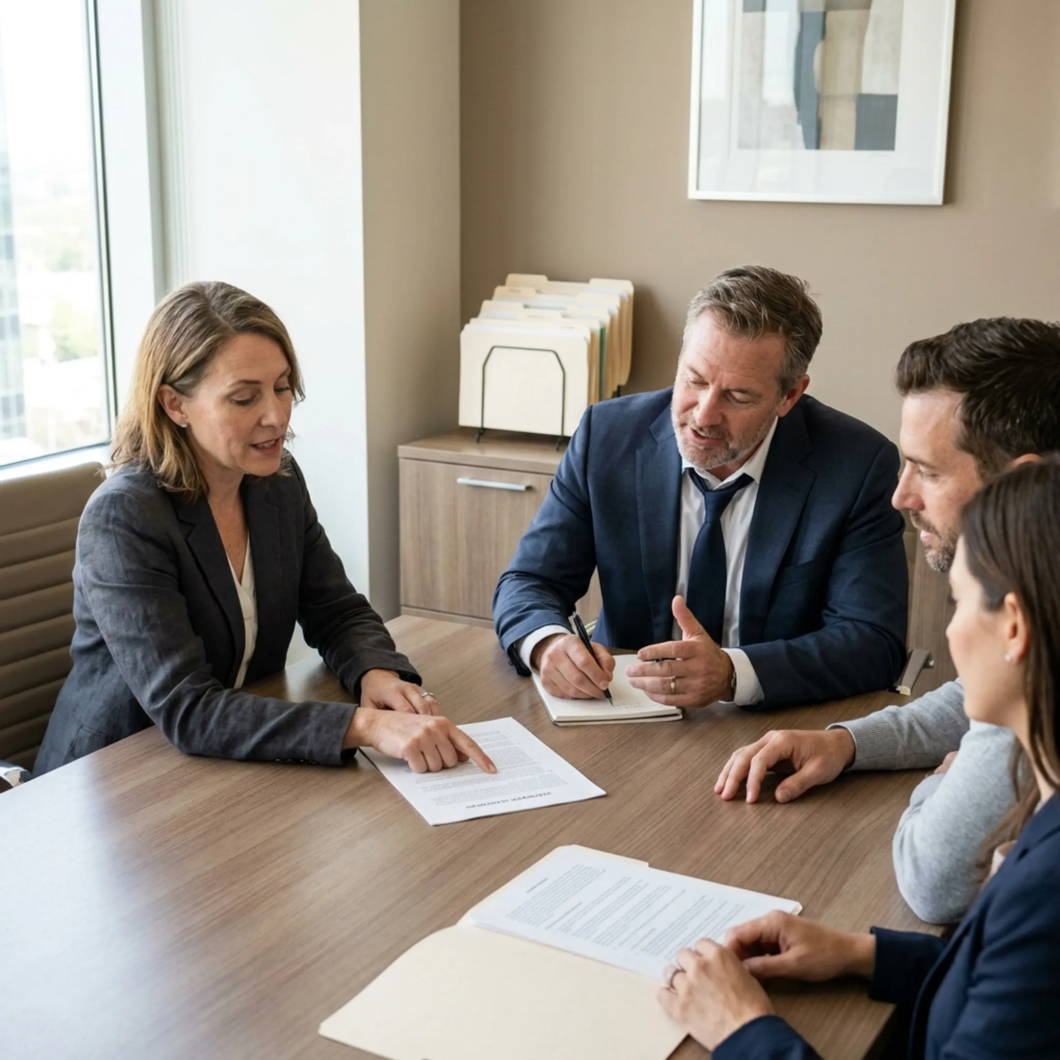 Family law mediation attorneys conducting a collaborative negotiation session