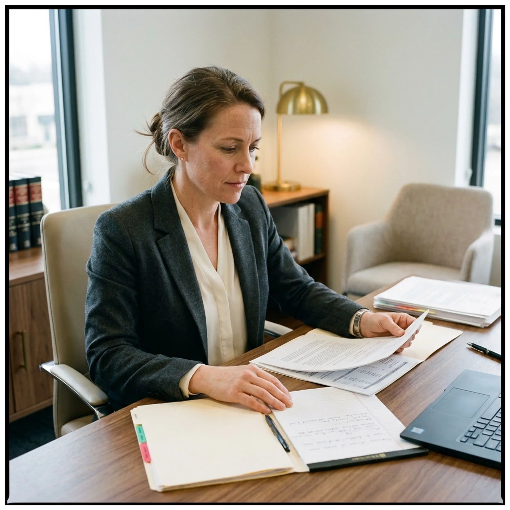 Legal team preparing child support documentation and worksheets for Georgia superior court