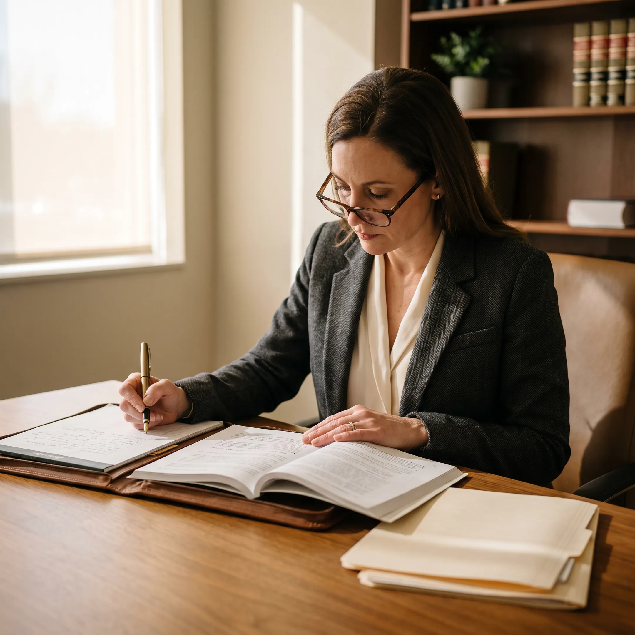 Atlanta divorce attorney reviewing family law documents