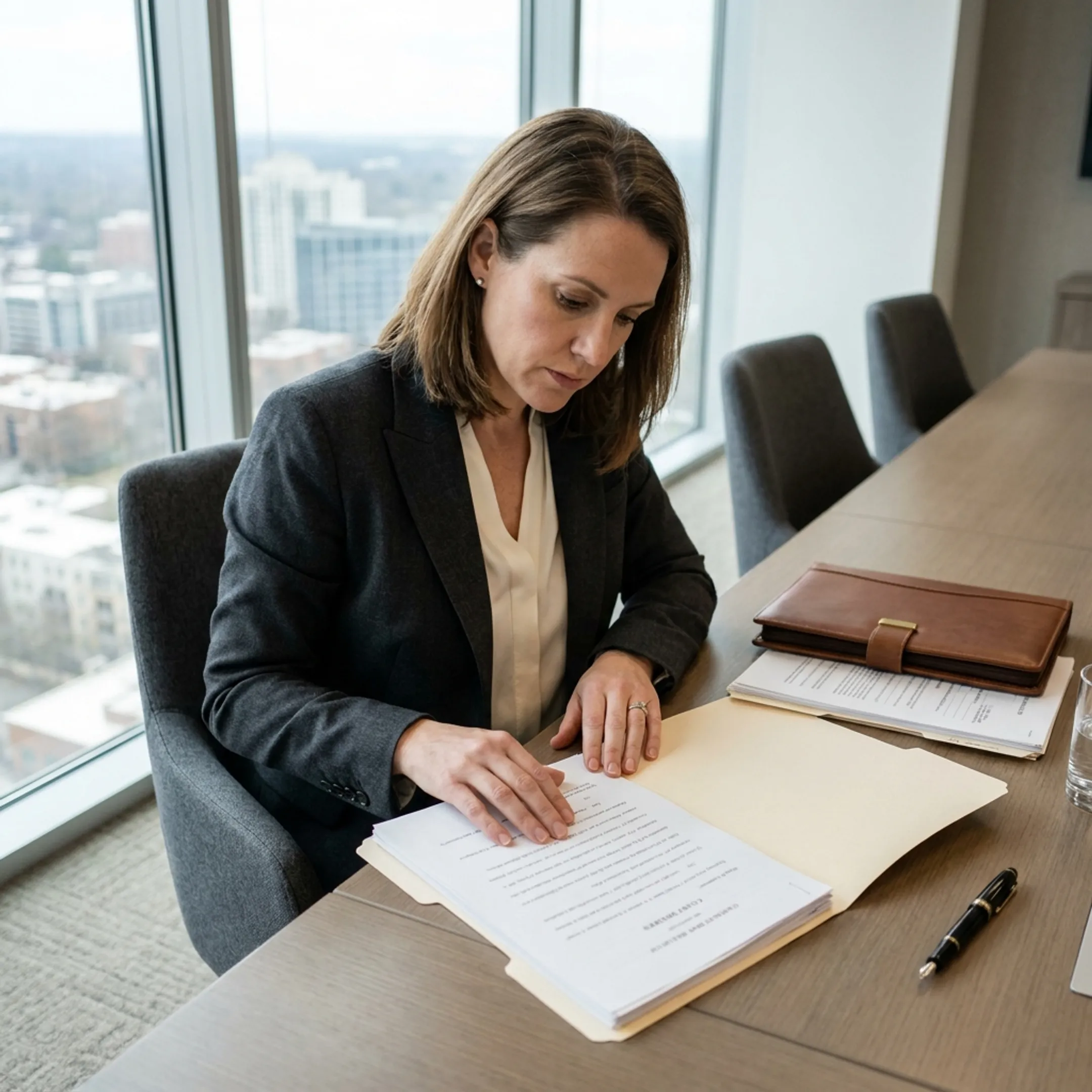 Atlanta family attorney reviewing court order documents