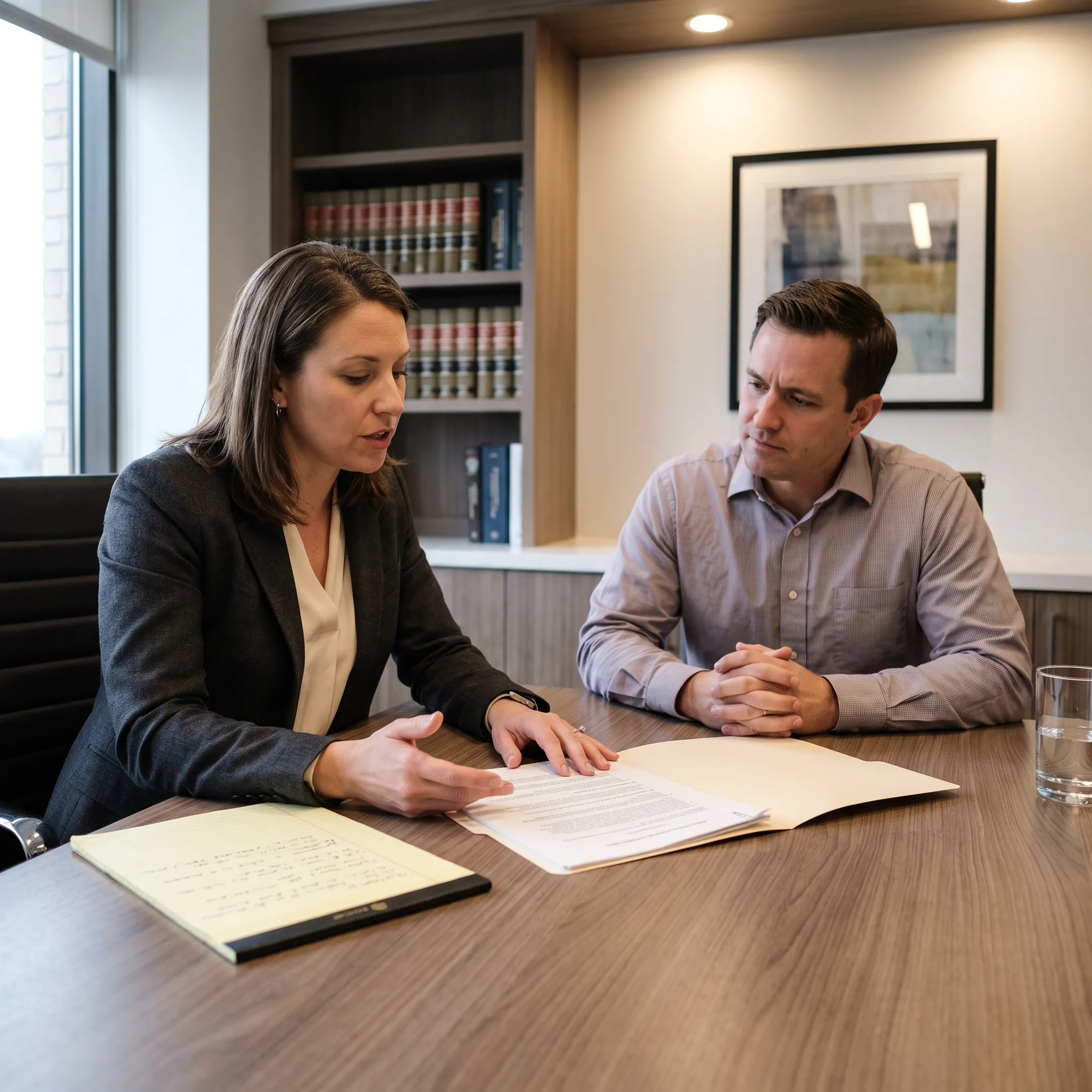 Family law attorney advising a parent on child custody legal rights.