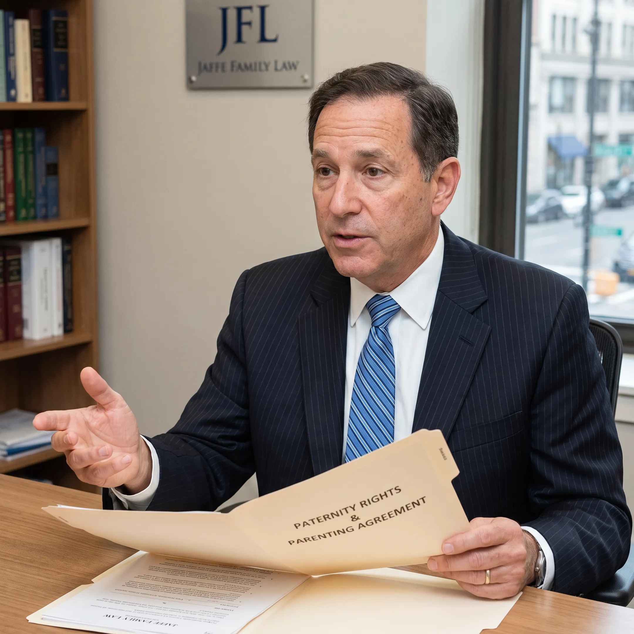 Family law attorney explaining paternity case filings