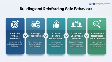 5-step process for building safe workplace behaviors from pinpointing to peer observation