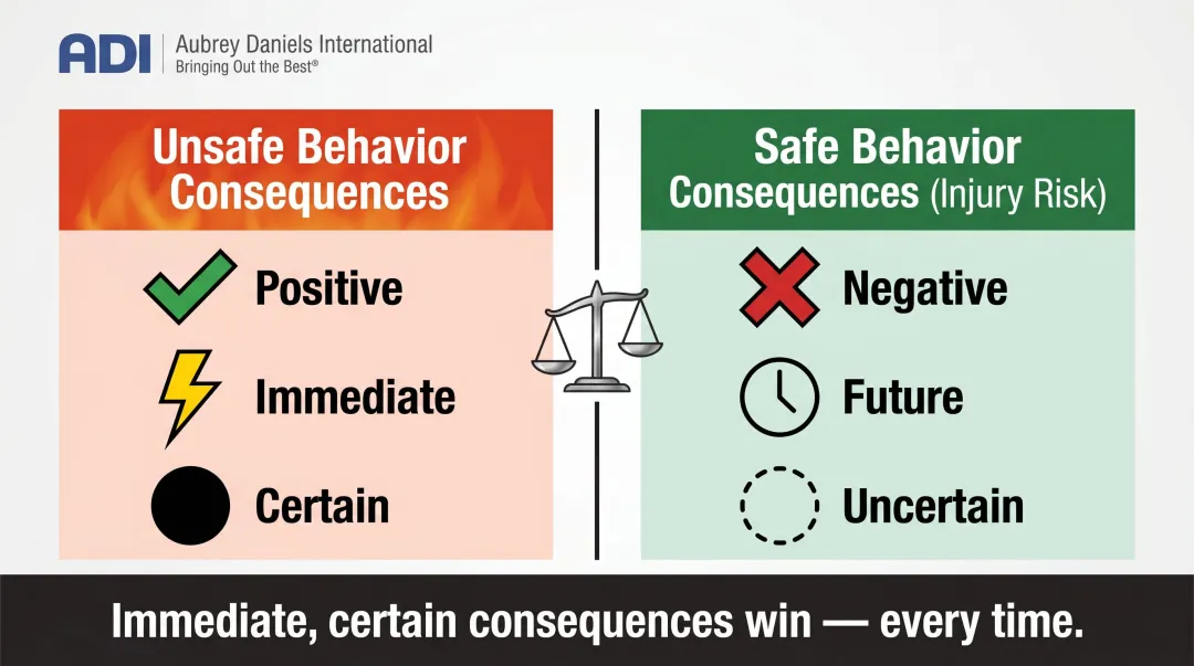 PIC NIC analysis comparing unsafe behavior consequences versus safe behavior outcomes
