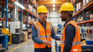 Safety leader providing specific positive recognition to frontline worker on job site