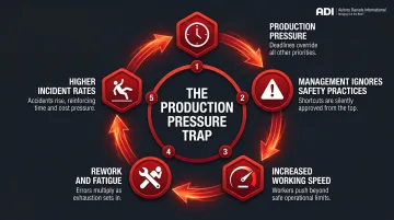 Production pressure to workplace incident rate destructive feedback loop cycle diagram