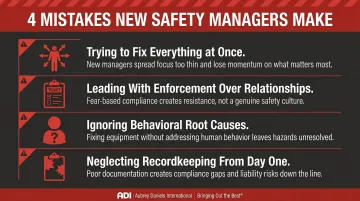 Four common mistakes new safety managers make in first 90 days infographic