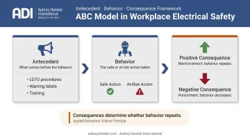 Antecedent Behavior Consequence ABC model safety behavior framework diagram