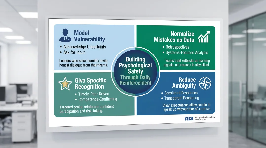 Leader behavioral science framework four strategies for building psychological safety daily