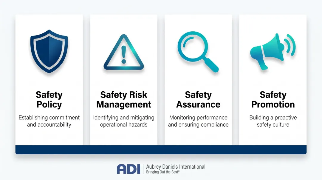 Four pillars of safety management framework policy risk assurance promotion