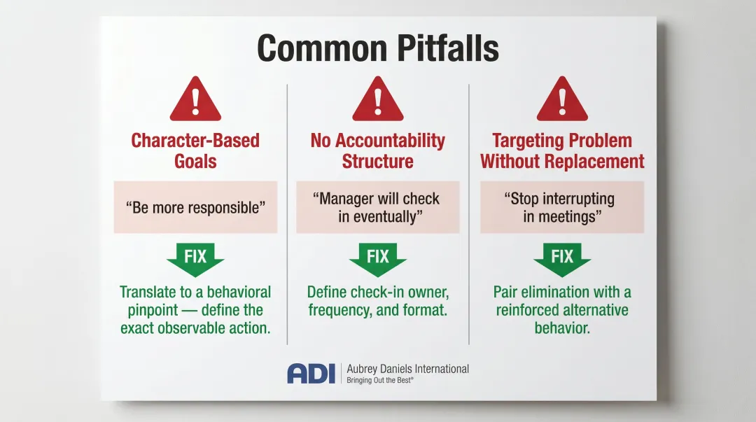 Three common conflict resolution goal-setting pitfalls and behavioral solutions comparison