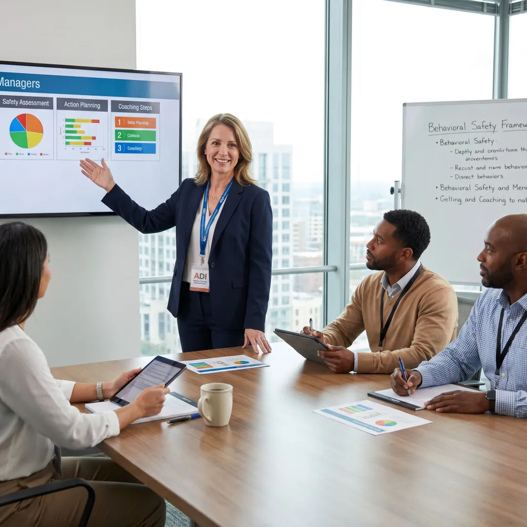 Consultant guiding a workplace safety improvement process