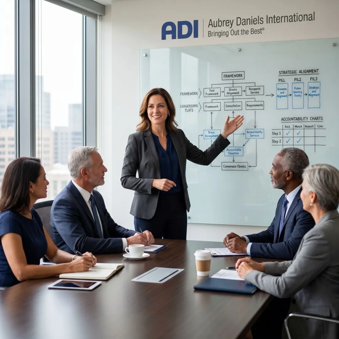 Executive coaching discussion with leadership team