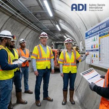 Underground safety training team meeting