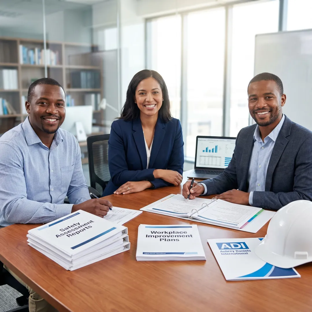 Safety consulting team reviewing a site plan