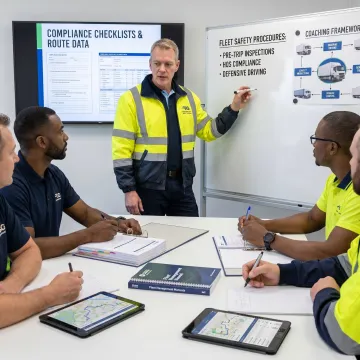 Transportation safety manager leading a training session