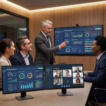 Executive team in a virtual coaching session