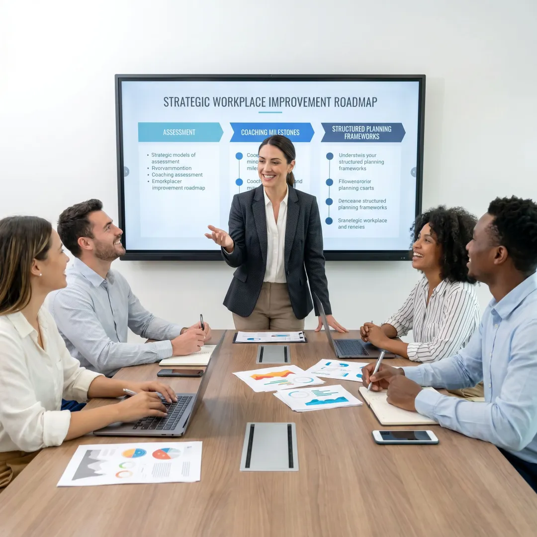 Consultant leading workplace training process