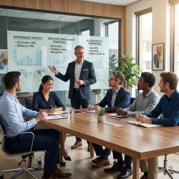 Consultant coaching business leaders in meeting