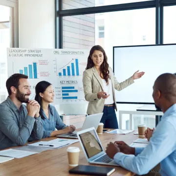 Consultant presenting organizational development strategy