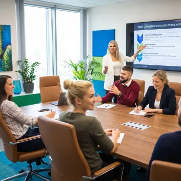 Sales leadership training session with managers