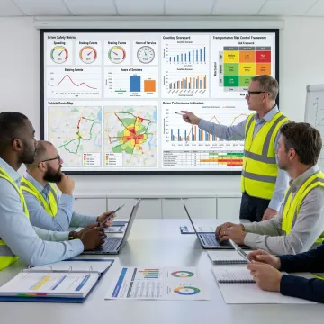 Fleet safety training session with managers