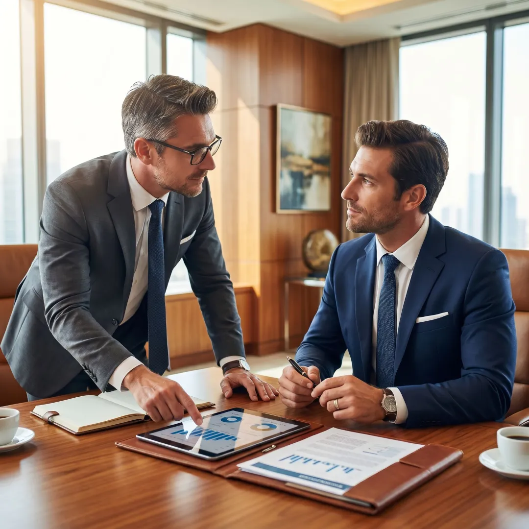 Executive coach meeting with business leader