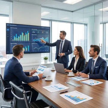 Consultants reviewing team assessment results