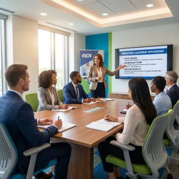 Facilitator leading leadership development training