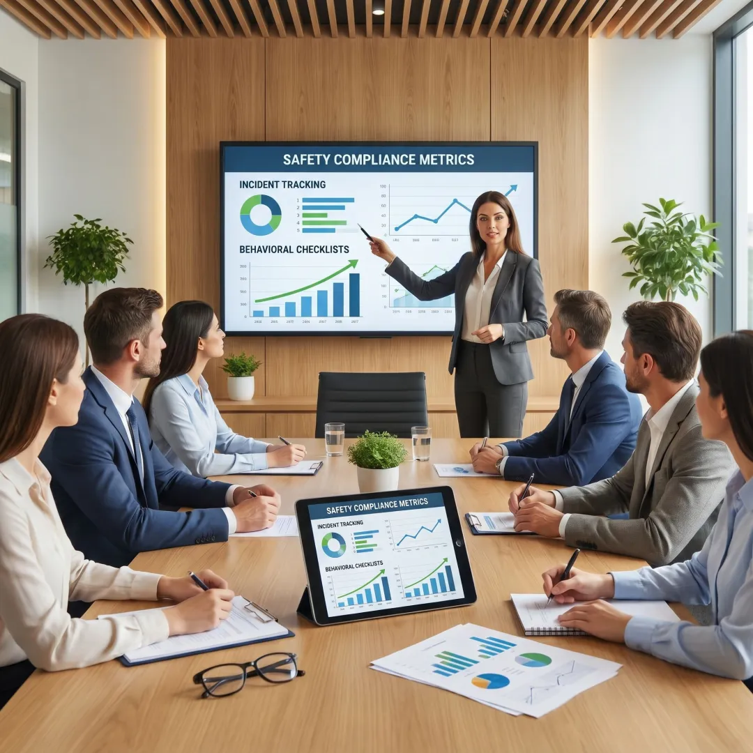Consultant leading workplace safety compliance discussion