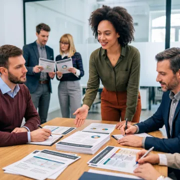 Consultant guiding leadership development process