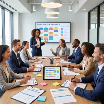 Consultants leading a strategic planning session