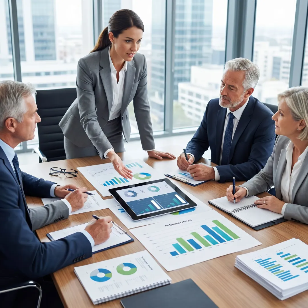 Consultant presenting executive behavioral analysis findings