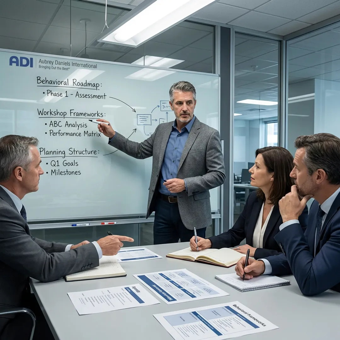 Consultant guiding leaders through a development process