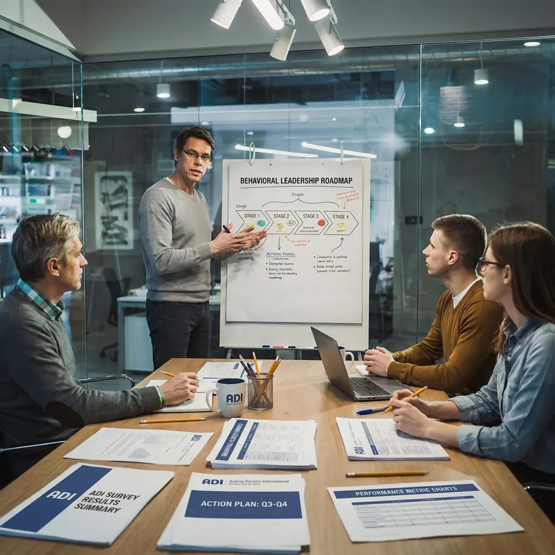 Leadership development roadmap session with executives
