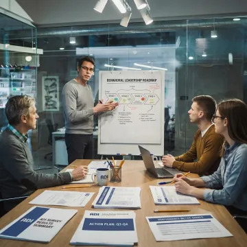 Leadership development roadmap session with executives