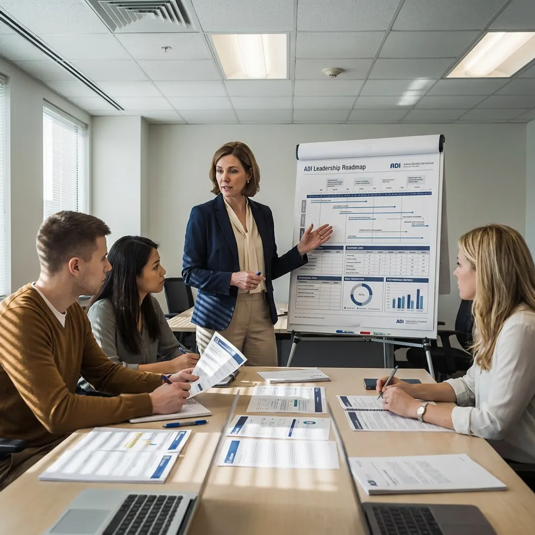 Consultant guiding leadership development process