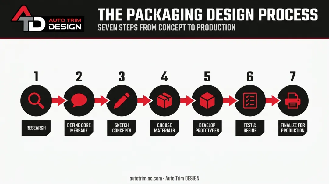 7-step packaging design process from research to production