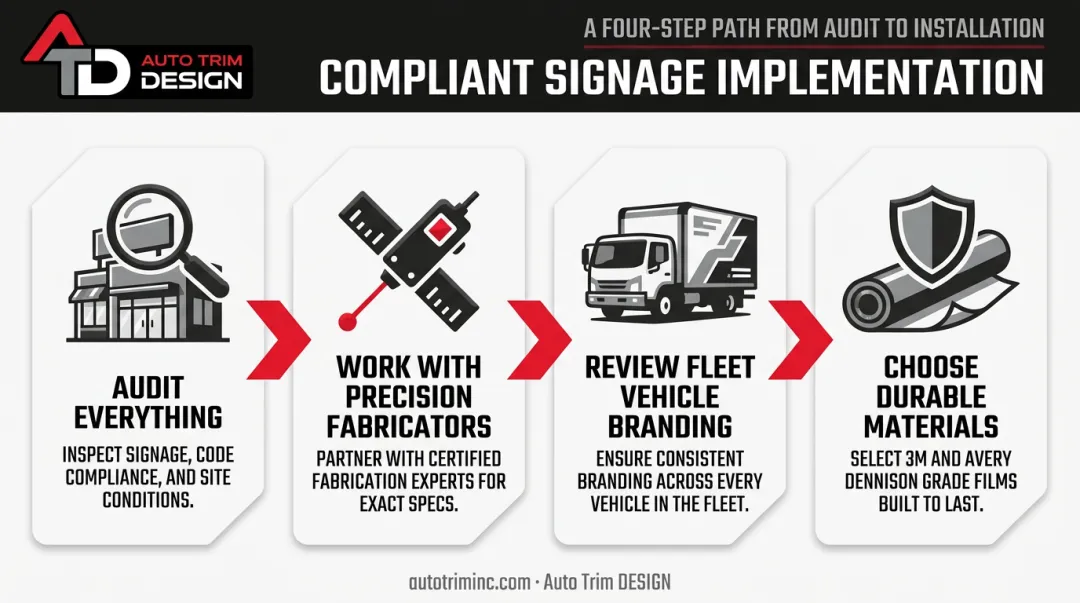 Four-step process for achieving compliant Quebec business signage