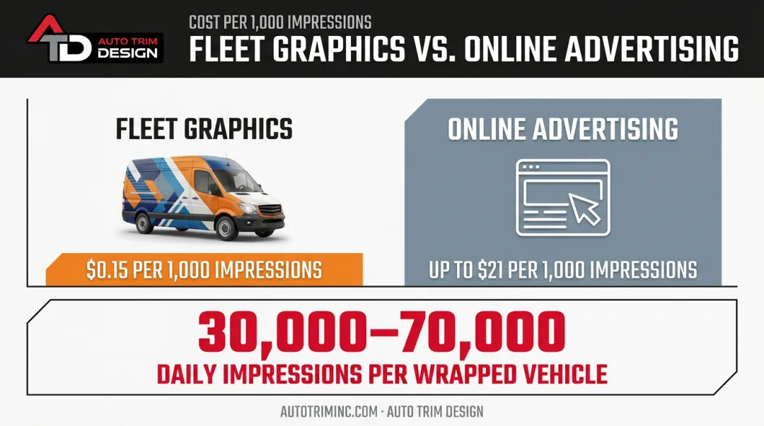 Fleet graphics cost per impression compared to online advertising rates