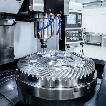 Precision CNC machining center in operation at an industrial facility