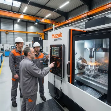 High precision CNC machining equipment on an industrial factory floor