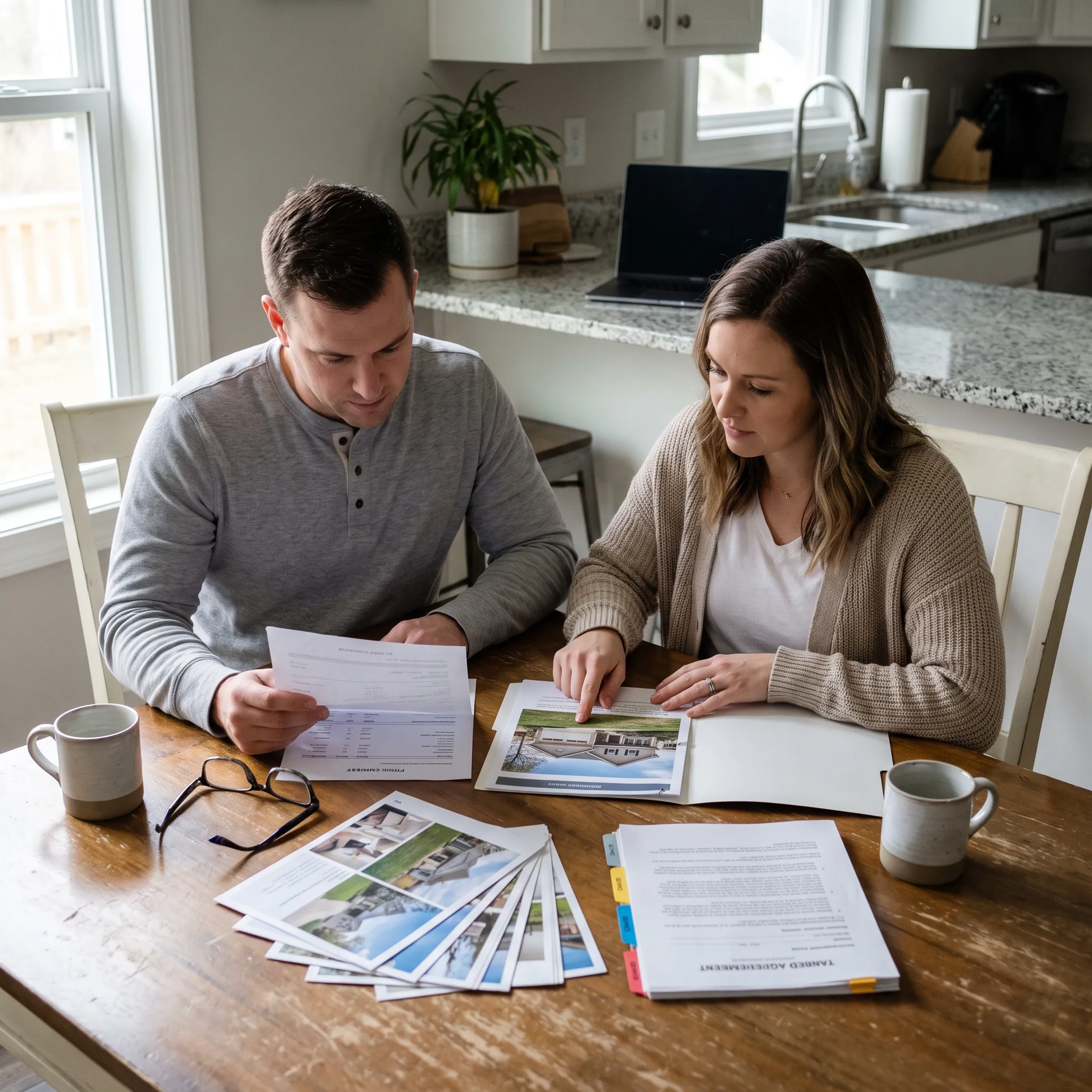 Home sellers preparing a property for sale