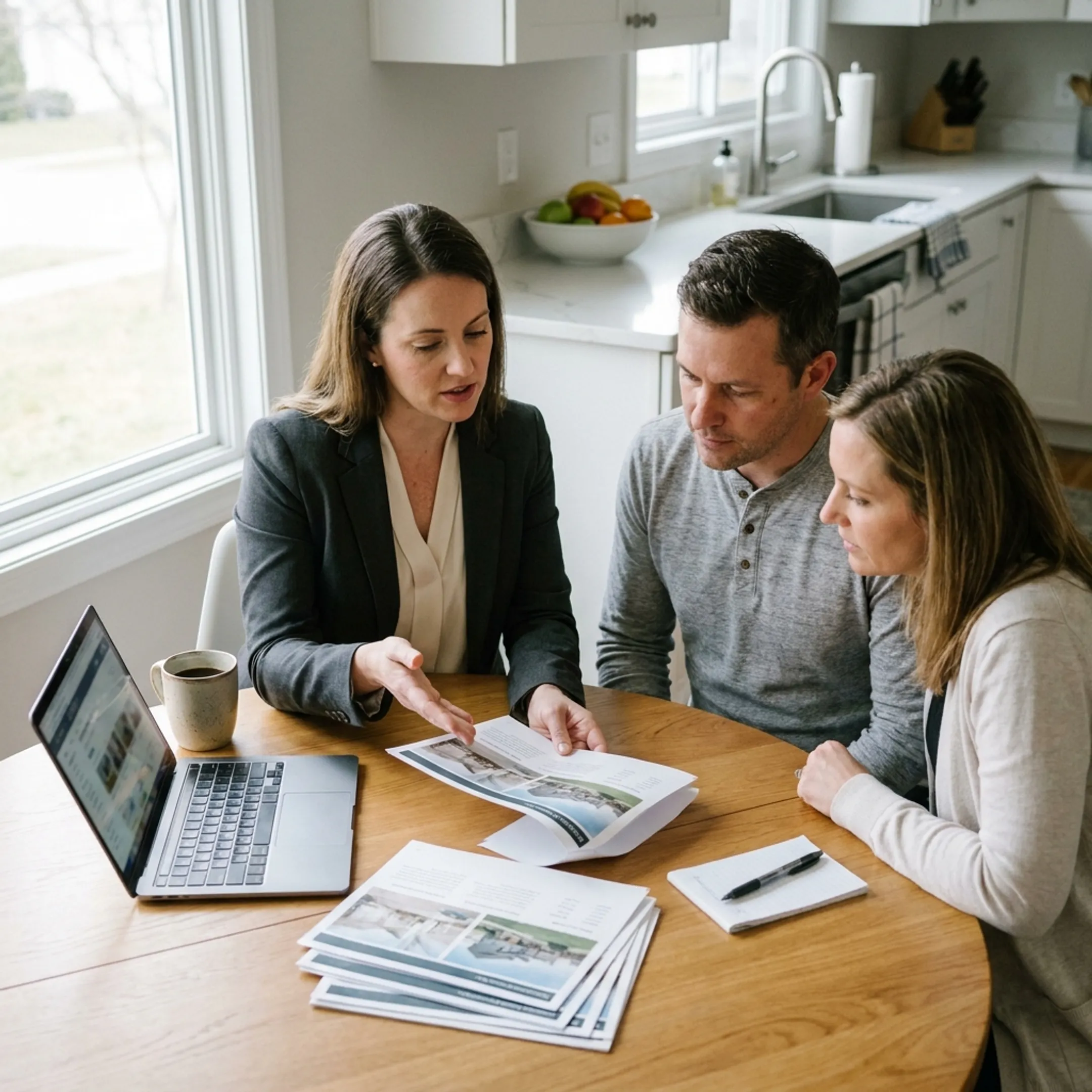 Home sellers preparing a property listing