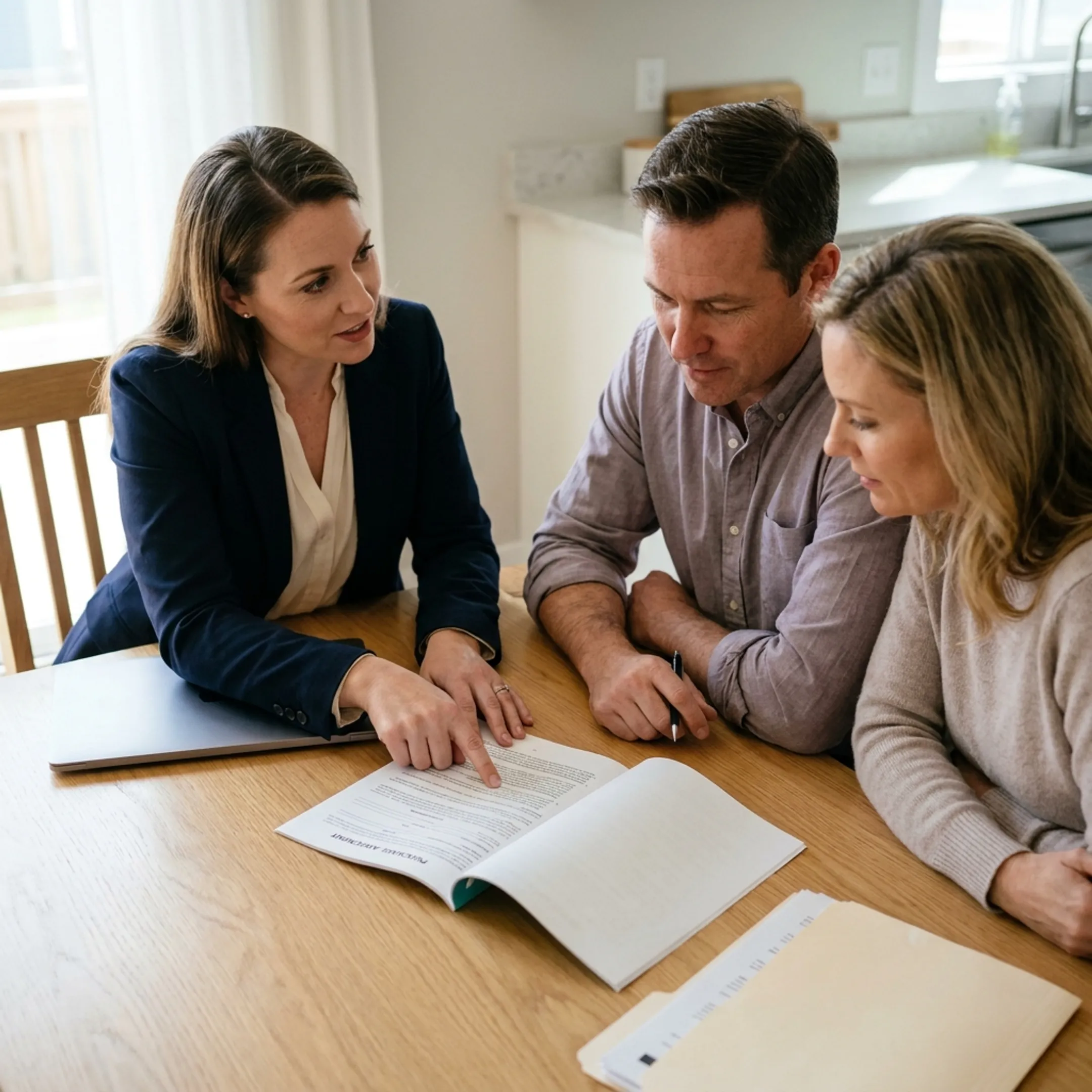 Clients discussing a residential real estate transaction