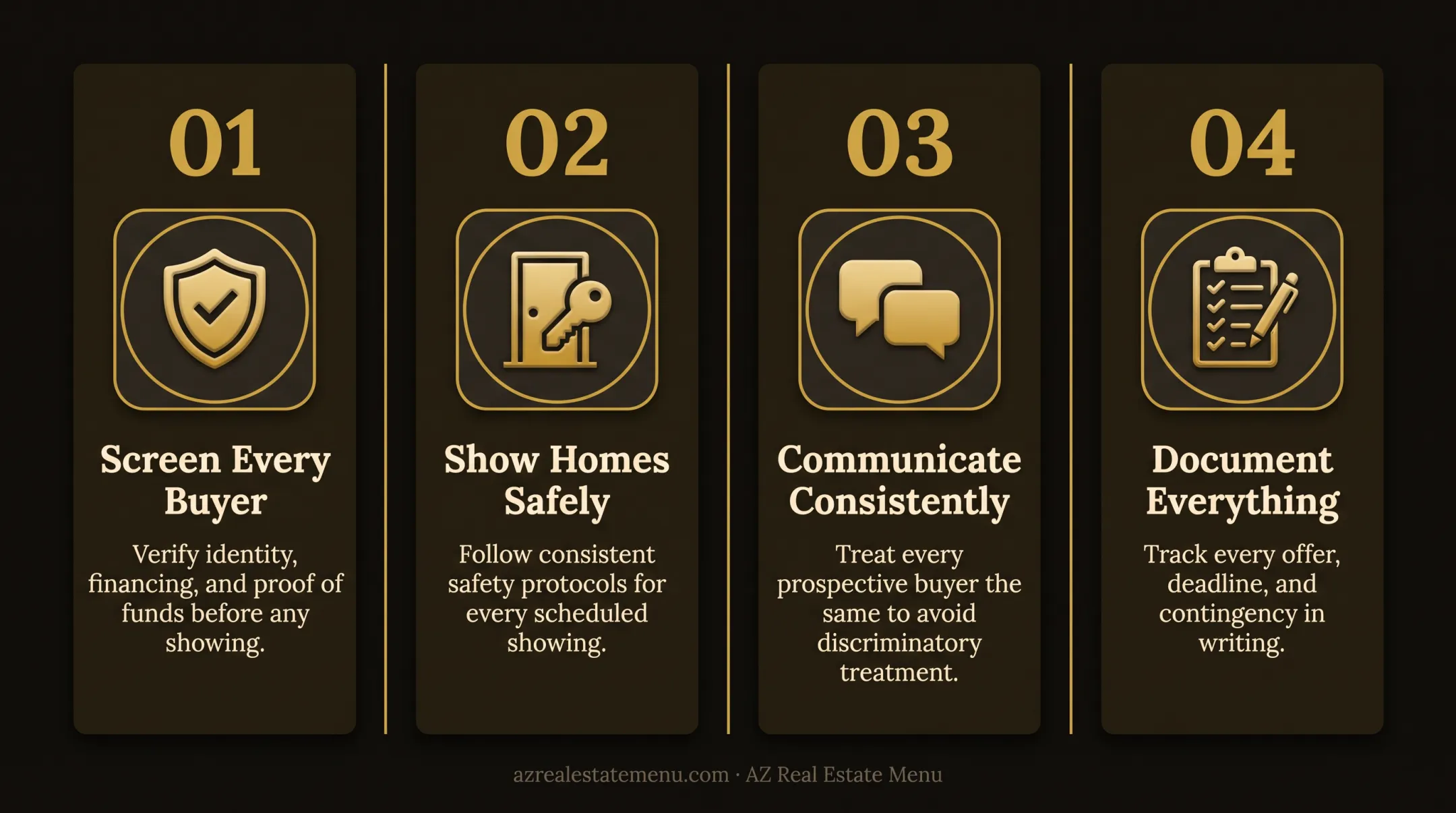 FSBO buyer screening and showing safety checklist infographic