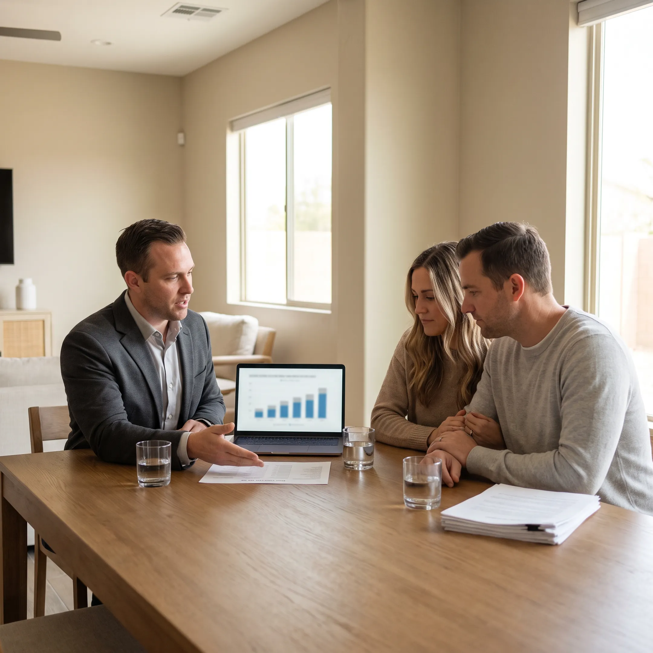 Arizona real estate advisor comparing home selling options with clients