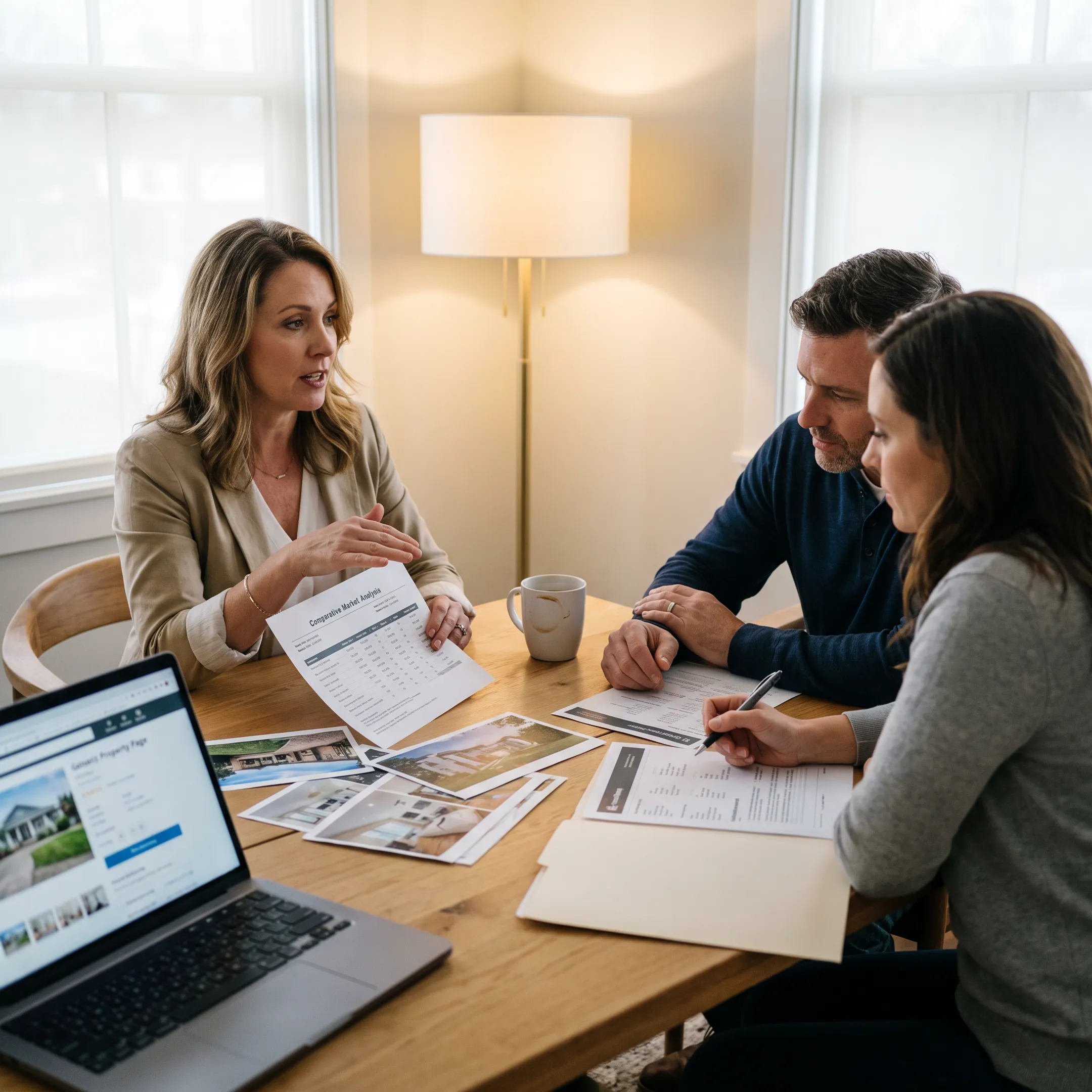 Clients discussing residential real estate options