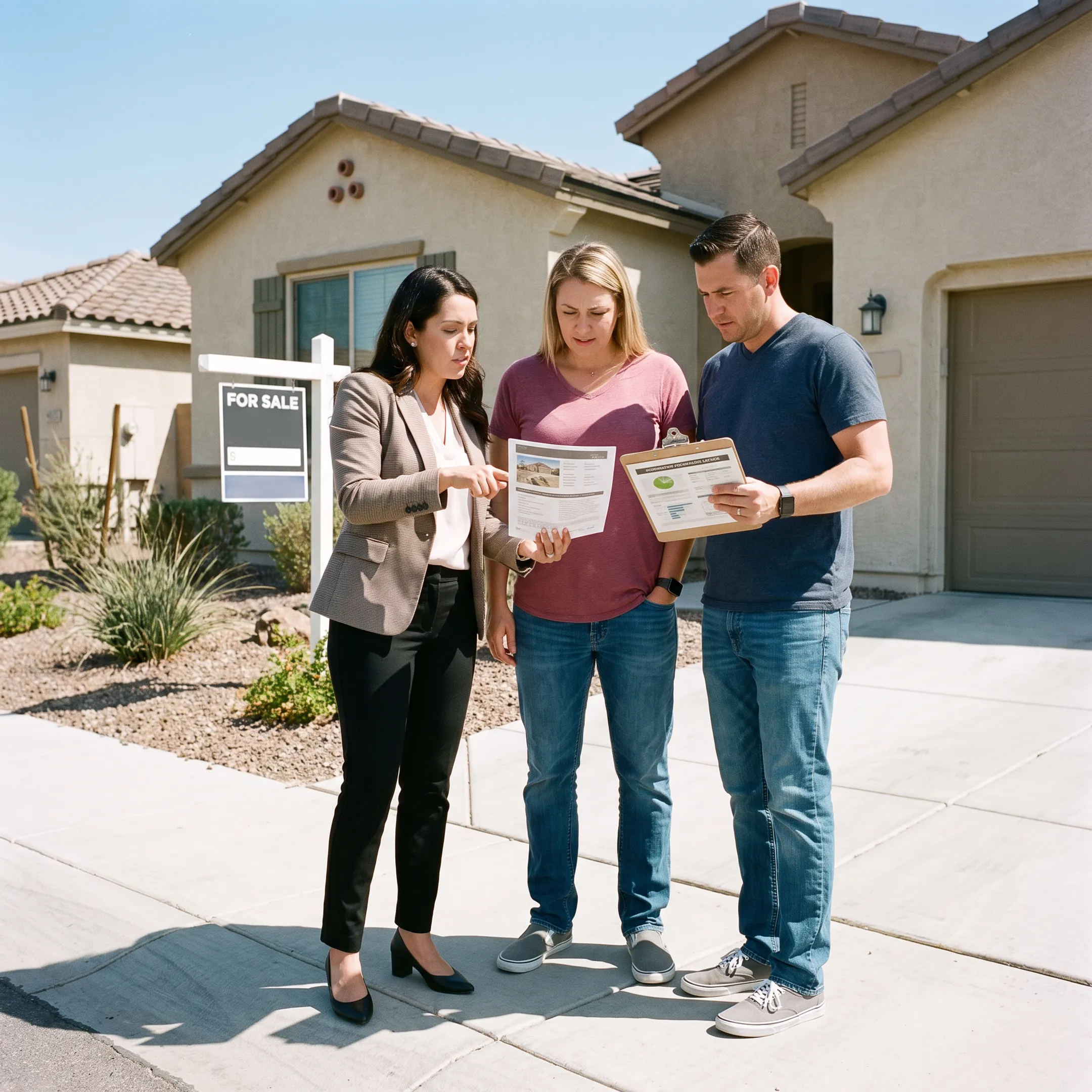 Home sellers preparing a property for sale
